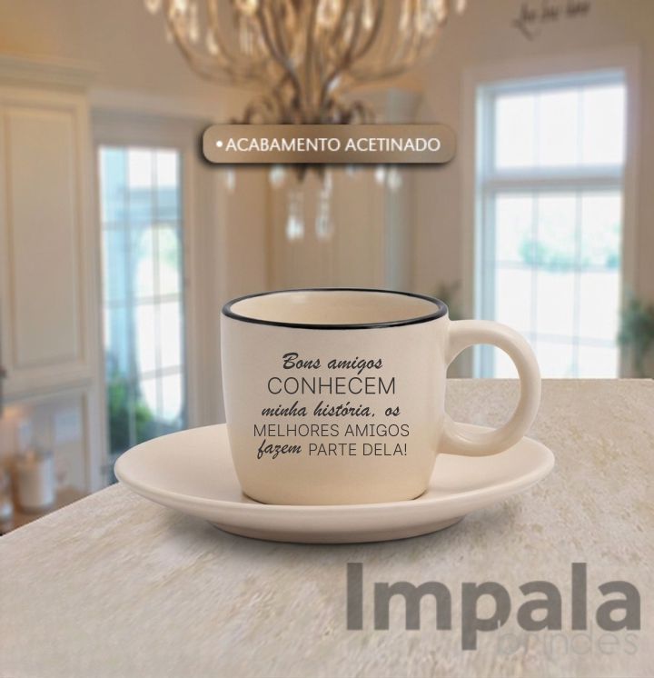 Xícara com Pires Denny Off White 130ml